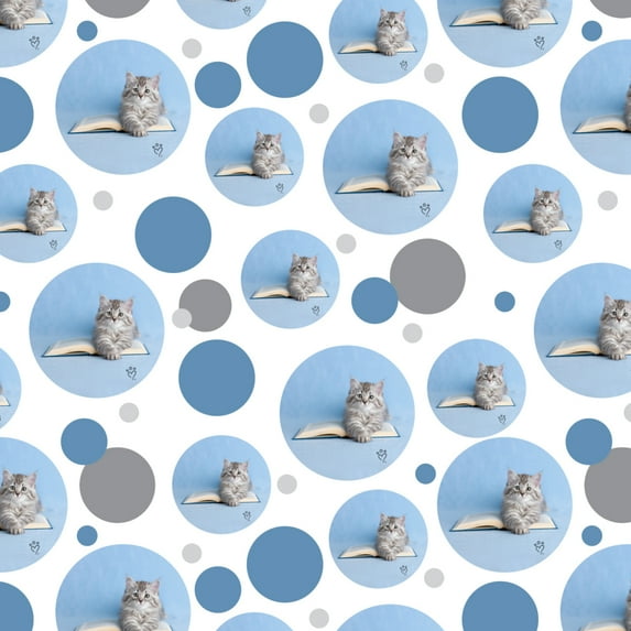 Siberian Tabby Kitten Cat Sitting Reading Book Premium Gift Wrap Wrapping Paper Roll