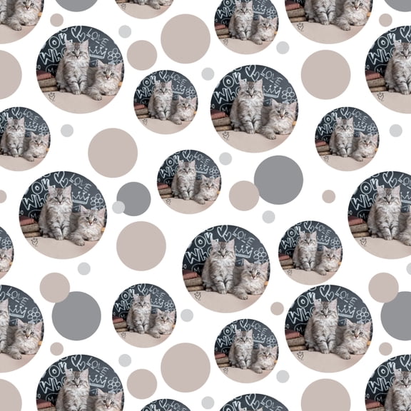 Siberian Tabby Kittens Cats School Chalkboard Learning Premium Gift Wrap Wrapping Paper Roll