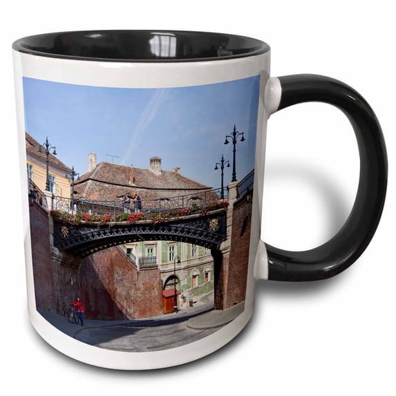 3drose, Sibiu, Hermannstadt, Liars Bridge, Romania - Eu24 Mzw0289 - Martin Zwick, 15oz Two-tone Black Mug
