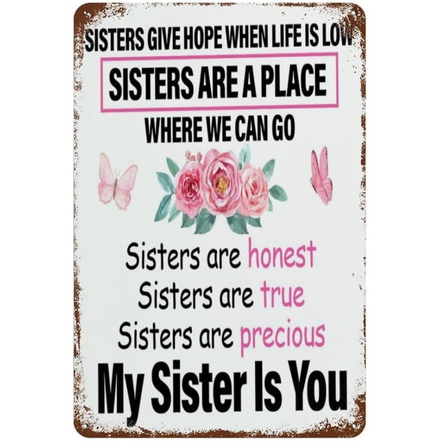 Sibling Message Sibling Appreciation Quote Metal Tin Sign 8x12 Inch Family Love Wall ...