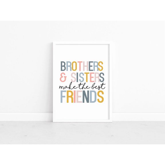 Sibling Best Friends Shared Bedroom Poster Unframed Paper Print