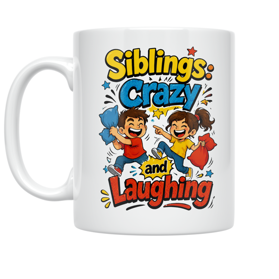 Sibling Rivalry Humor - Family Fun Enthusiast - 11 oz Ceramic Coffee Mug
