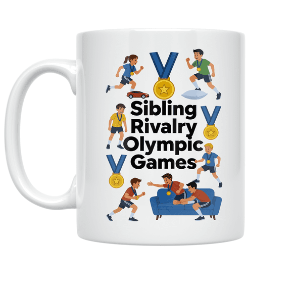 Sibling Rivalry Olympic Games - Family Competition Lovers - 11 oz Ceramic Coffee Mug