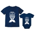 thumbnail image 1 of Sibling Shirts Set Big Sister Shirt Little Sister Bodysuit Mermaid Shirts Girls Toddler Navy 2T / Baby Navy 12M (6-12M), 1 of 5