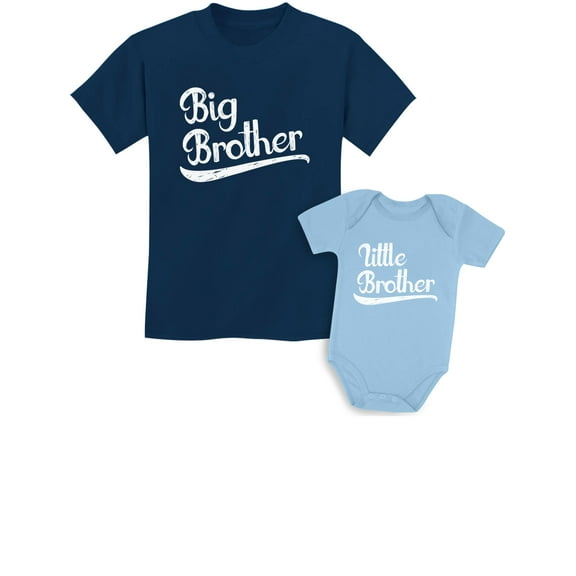 Sibling Shirts Set for Big Brothers and Little Brothers Boys Gift Set Kids Shirt Navy / Baby Aqua Kids Shirt 24M / Baby 6M