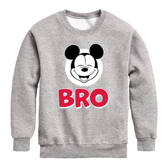 Sibling Tee - Mickey Bro - Youth Crewneck Fleece Sweatshirt