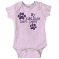 thumbnail image 1 of Siblings Have Paws Funny Animal Pet Romper Boys or Girls Infant Baby Brisco Brands 24M, 1 of 6