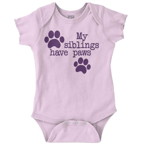 Siblings Have Paws Funny Animal Pet Romper Boys or Girls Infant Baby Brisco Brands 24M