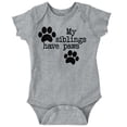 thumbnail image 1 of Siblings Have Paws Funny Animal Pet Romper Boys or Girls Infant Baby Brisco Brands 24M, 1 of 6