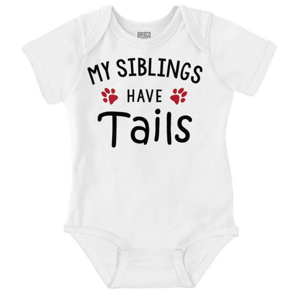 Siblings Have Tails Animals Pets Romper Boys or Girls Infant Baby Brisco Brands 18M