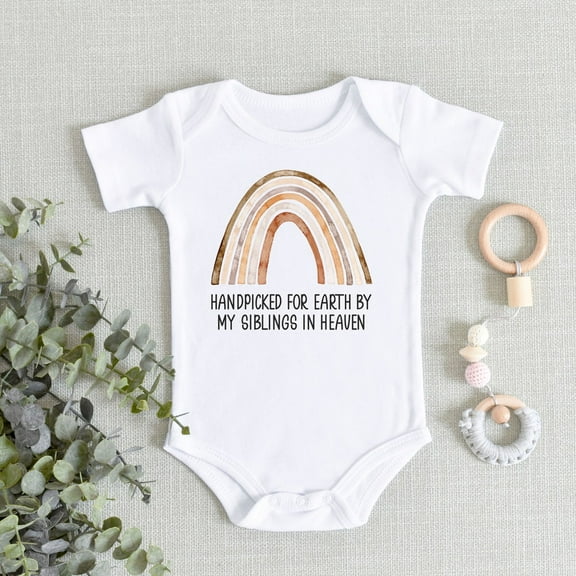 Siblings In Heaven Baby Bodysuit, Handpicked For Earth By My Siblings In Heaven Bodysuit, Memorial Baby Bodysuit Gift Cute Baby Onesie, BABY BODYSUIT LAT 4424