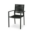 thumbnail image 1 of Sibu Outdoor Dining Chair Set of 2, Black Metal, Woven Rope Seat and Back, 1 of 5