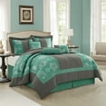 thumbnail image 1 of Sibyl 7 Piece Comforter Set, California King, Aqua Grey, 1 of 4