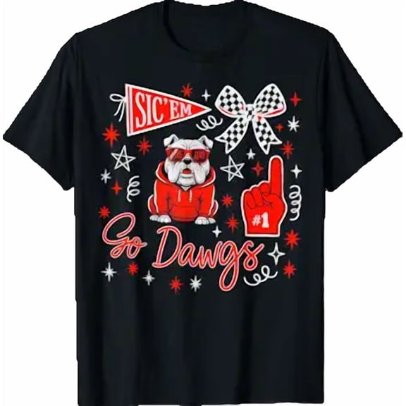 Sic’Em Go Dawgs Bulldog Game Day Graphic for Men Women Kids T-Shirt, Unisex Cotton T-Shirt, Sizes S-5XL