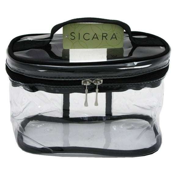 Sicara Clear Cosmetic Bag Oval Train Case (5.5X7.5X4) (Pack of 3)