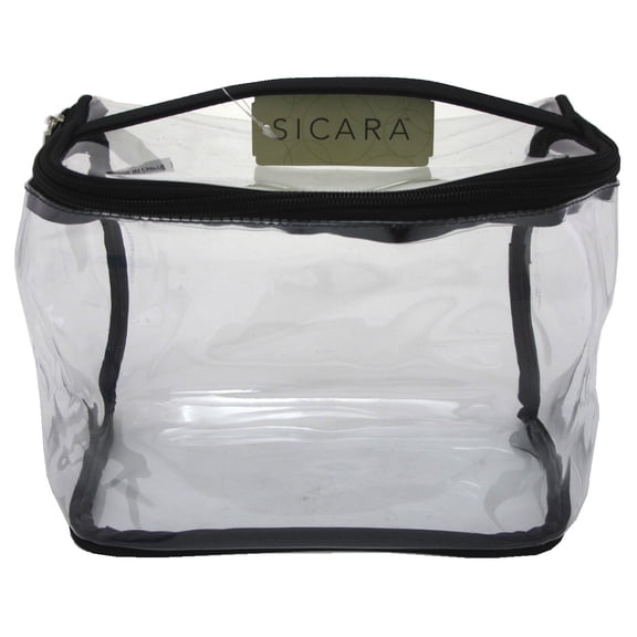 Sicara Clear Cosmetic Bag Train Case (6.5X8.5X5) (Pack of 3)