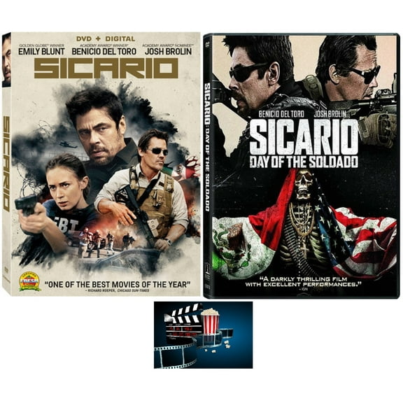 Sicario One 1 & Two 2 Day Of The Salado DVD Double Feature Includes Glossy Print Movie Take Art Card