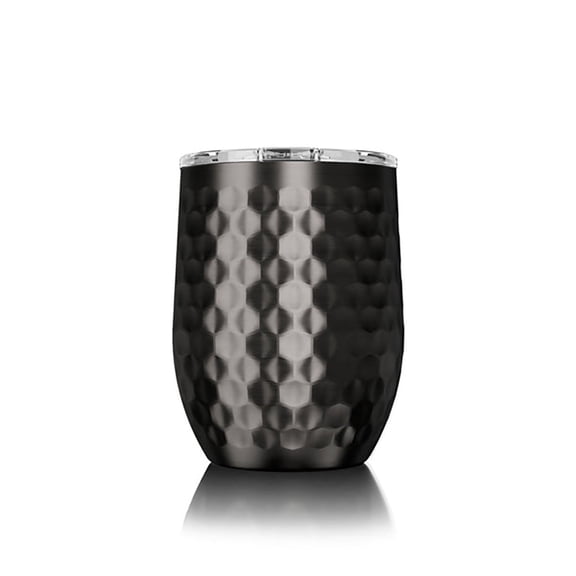 Siccups 16 oz Hammered Gunmetal Stemless Tumbler Fits 1/2 Bottle of Wine