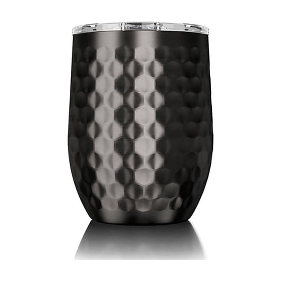 Siccups 16 oz Hammered Gunmetal Stemless Tumbler Fits 1/2 Bottle of Wine