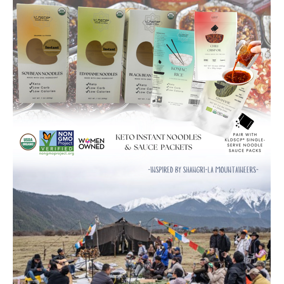 KLDSCP Superamen™ Spicy "Beef" Ramen, 100% Plant Based, Keto Friendly, High Protein, Low Carb, Packaged Noodle Meal Kit, Ready to Eat, 1 Cup Pack