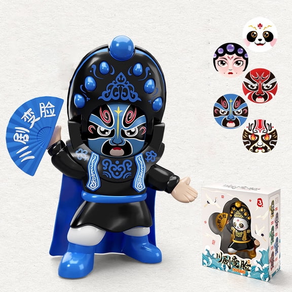 Sichuan Opera Face-Changing Doll, Chinese Peking Opera Figurine, Press Hat to Switch 4 Faces, Car Dashboard Decor, Desktop Collectible, Cultural Souvenir Gift for Adults, Kids, Collectors
