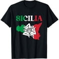 thumbnail image 1 of Sicilia Flag Sicily Palermo Italy T-Shirt mens t shirt，black，women，funny，misfits，men，journey，t-shirt, 1 of 4
