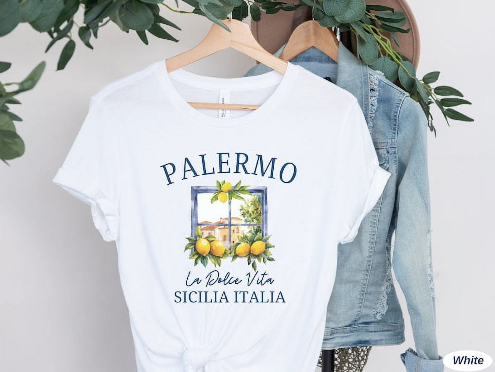 T-shirt Palermo Sicilia Italia - Noir - Coton - Taille Standard - Neuf Avec étiquettes