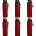 thumbnail image 1 of Sicilia Stainless Steel Sports Bottles 27 oz. Set of 6, Bulk Pack - Non Insulated, Great for Gym, Hiking, Cycling, School - Red, 1 of 5