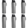 thumbnail image 1 of Sicilia Stainless Steel Sports Bottles 27 oz. Set of 6, Bulk Pack - Non Insulated, Great for Gym, Hiking, Cycling, School - Silver, 1 of 5