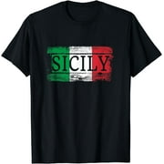 Sicilian Italian Italy Flag I Vintage Sicily Vacation Travel T-Shirt