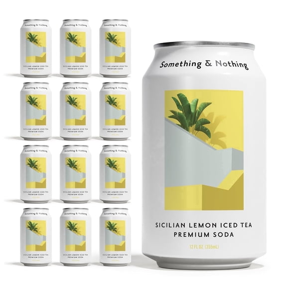 Something & Nothing Sicilian Lemon Iced Tea Lightly Carbonated Sparkling Water, 12 x 12 fl oz