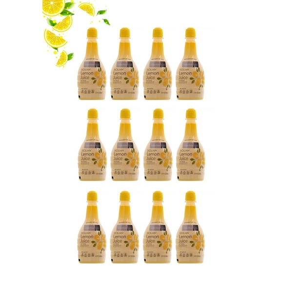 Sicilian Lemon Juice Not from Concentrate with Essential Lemon Oil ( Product of Italy ) 12 Squeeze Bottles Type, Net Wt. 6.76 Fl Oz (200mL)