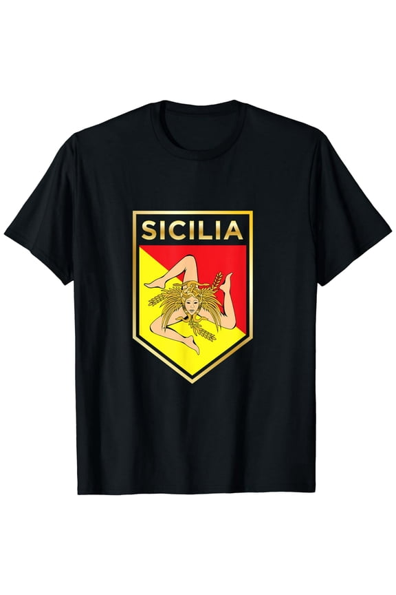 Sicilian Pride - Crest and Shield Sicilian Flag T-Shirt