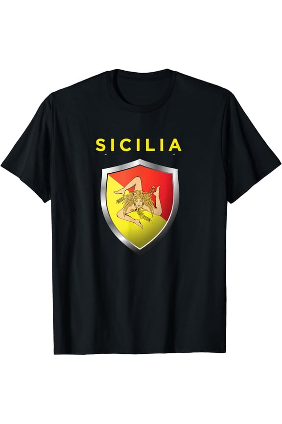 Sicilian Pride - Sicilian Flag Jersey Style T-Shirt mens t shirt，black，women，funny，misfits，men，journey