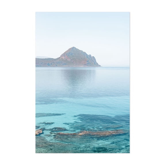 Sicilian seascape - San Vito Lo Capo Sicily Italy Photography Seascape Mountain Ocean Minimalist Coastal Water Nature Unframed Wall Art Print 4 x 6 inches