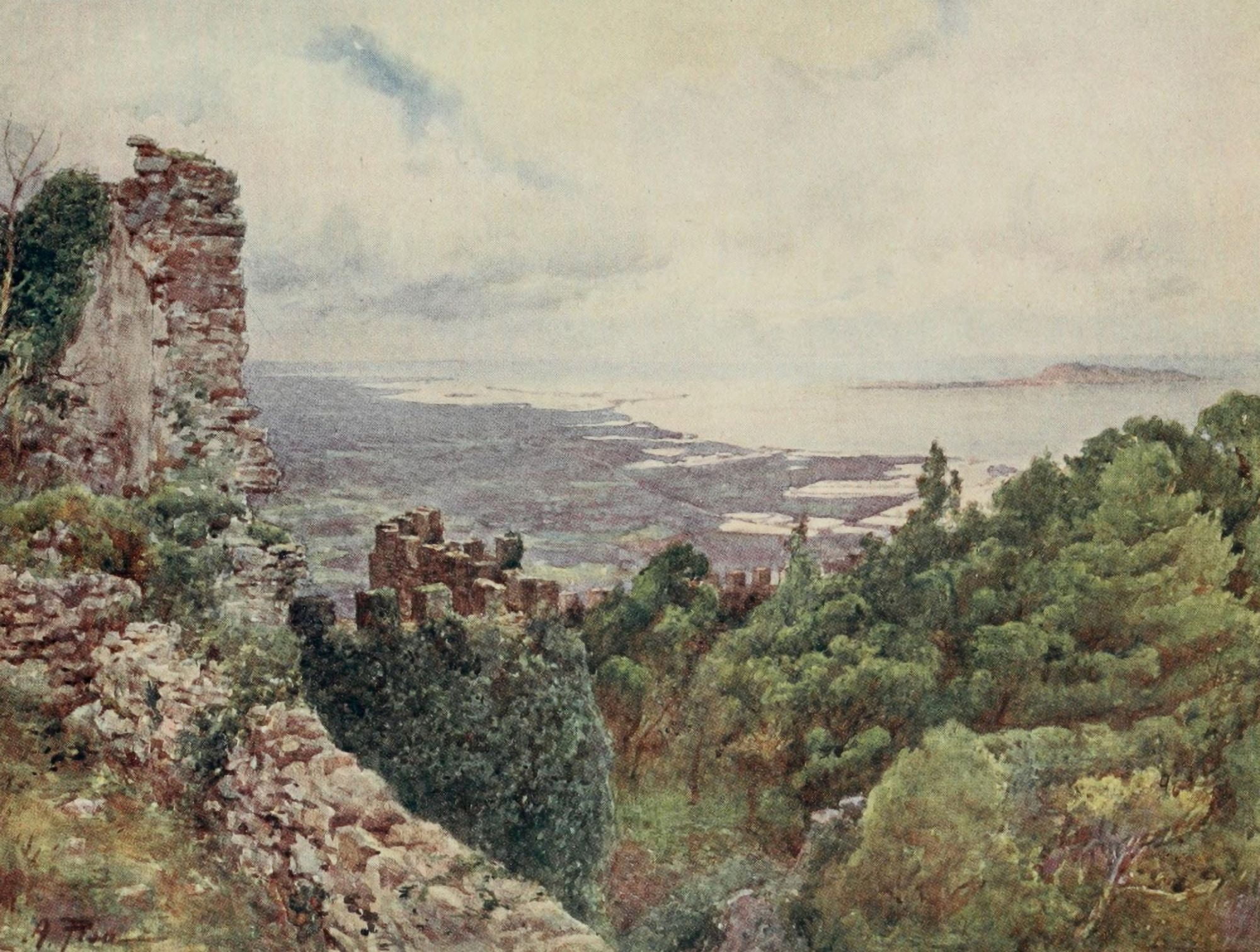 Sicily 1911 Coast near Trapani Canvas Art - Alberto Pisa (18 x 24)