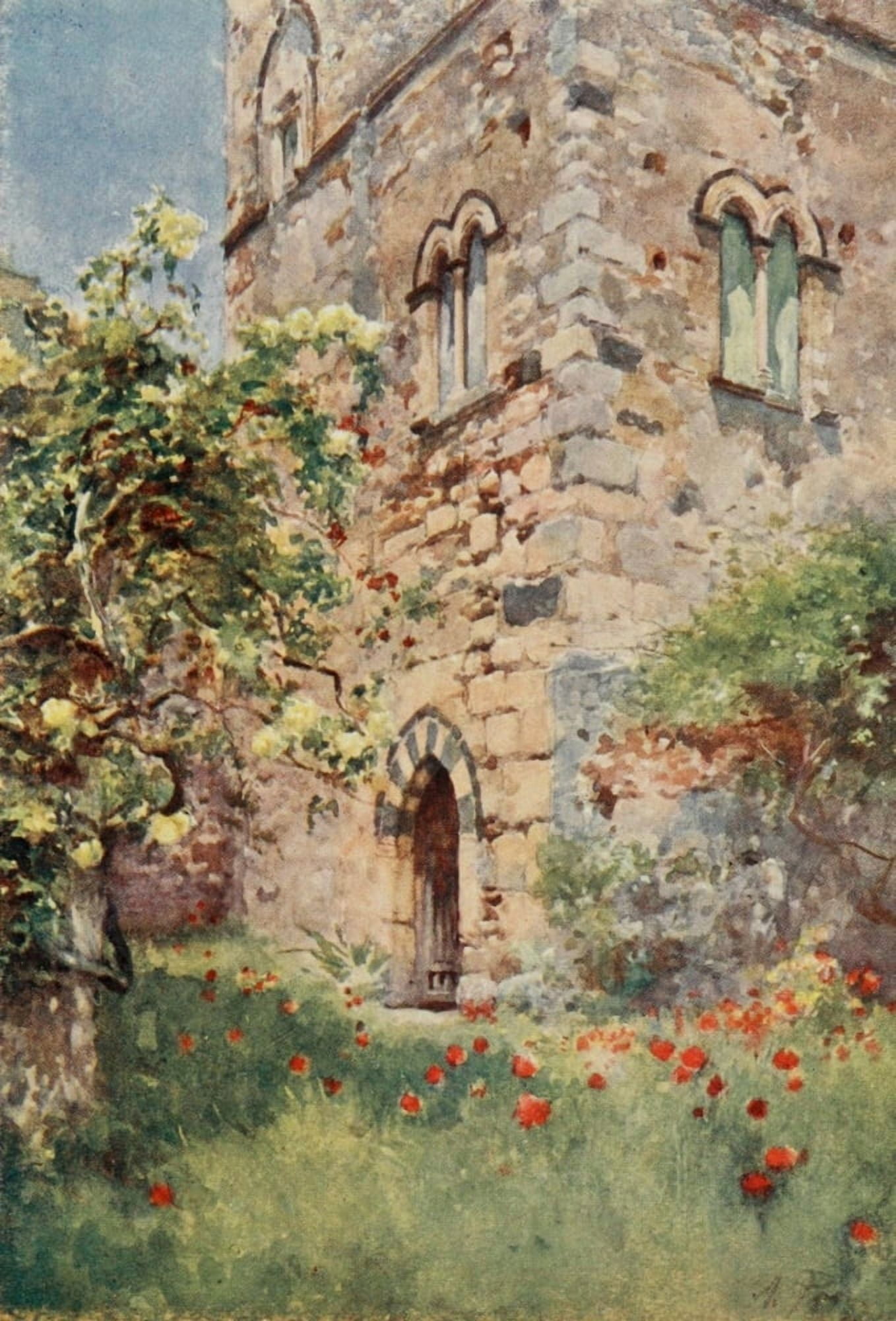 Sicily 1911 Palazzo S Stefano Taormina Canvas Art - Alberto Pisa (18 x 24)