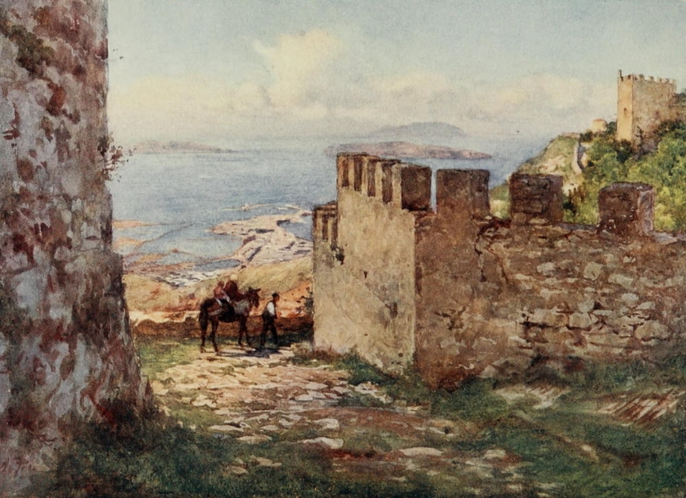 Sicily 1911 Trapani from Monte San Giuliano Castle Canvas Art - Alberto Pisa (18 x 24)
