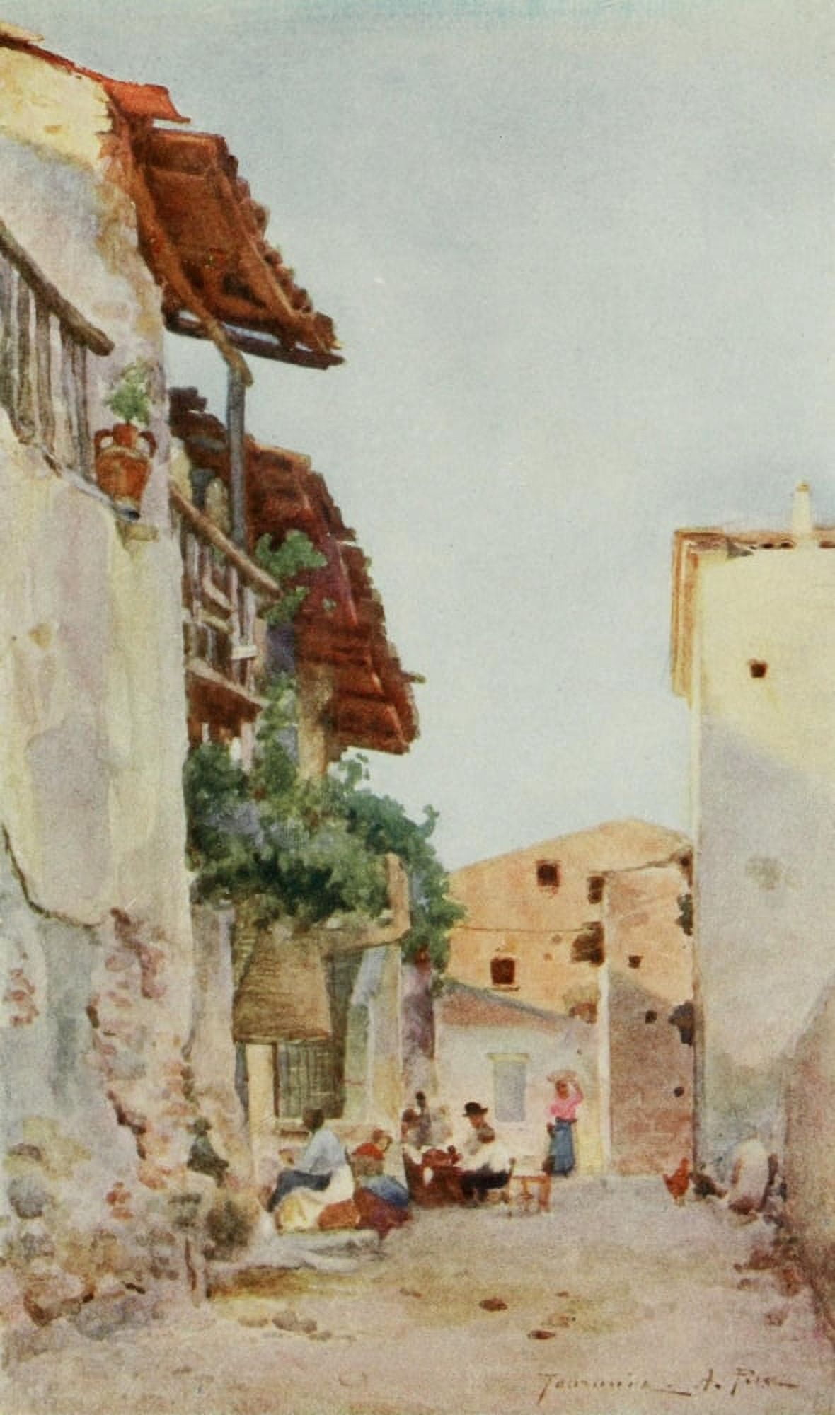 Sicily 1911 Vanishing Taormina Canvas Art - Alberto Pisa (18 x 24)