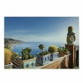thumbnail image 1 of Sicily Cutting Board, Taormina Coastline Photo from Balcony with Cactus and Succulents in Pots Italy, Decorative Tempered Glass Cutting and Serving Board, in 3 Sizes, by Ambesonne, 1 of 2