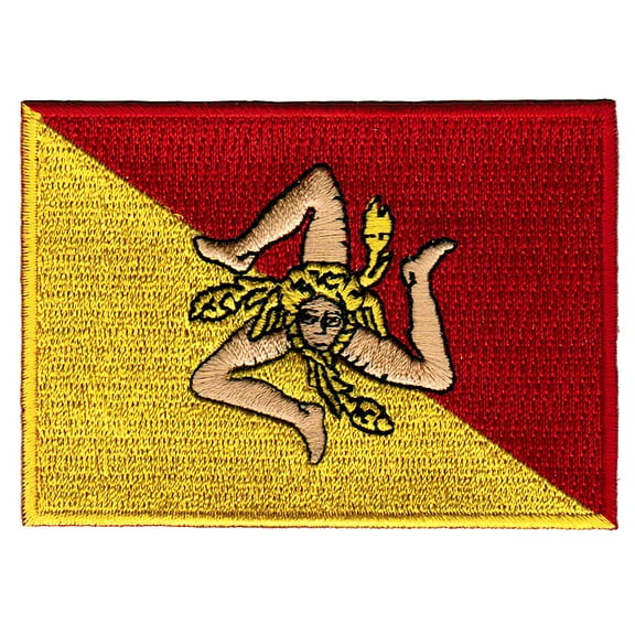 Sicily Flag Embroidered Iron-on Patch