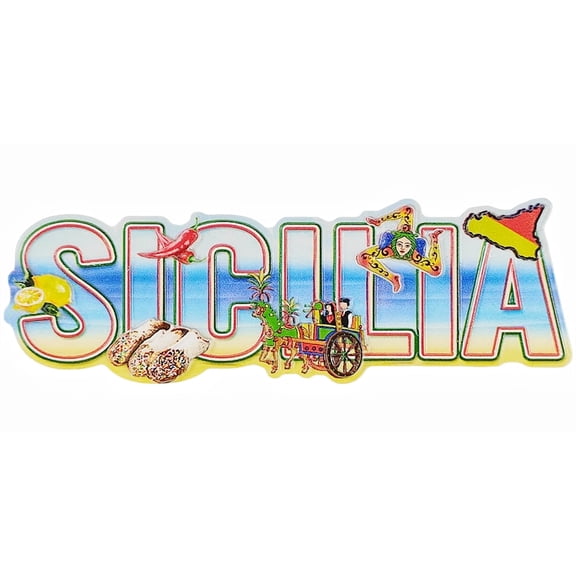 Sicily Italy 3D Letters Fridge Magnet Souvenir Gift,Resin Handmade Sicilia Refrigerator Magnet Home Decoration Collection