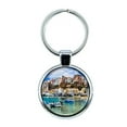 thumbnail image 1 of Sicily Italy Keychain with Epoxy Dome and Metal Keyring, 1 of 1