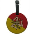 thumbnail image 1 of Sicily National Country Flag Round Leather Luggage ID Tag Suitcase Carry-On, 1 of 1