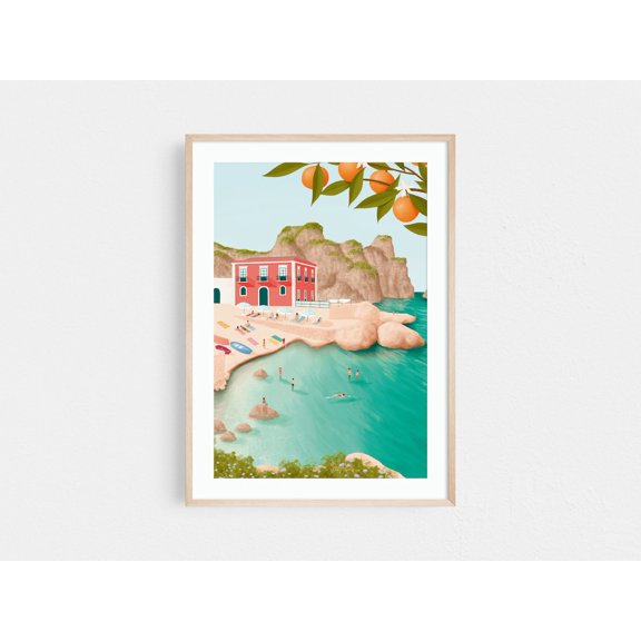 Sicily Poster, Sicily Art Poster, Tonnara Di Scopello, Italy Art Work, Italy Lover, Travel Destination Poster, Italy Wall Art Retro, Stretched Canvas Size 16x24