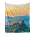 thumbnail image 1 of Sicily Soft Flannel Fleece Throw Blanket, Calascibetta Village Sunset Nature Photo Small and Historical Town, Cozy Plush for Indoor and Outdoor Use, 60" x 80", Multicolor, by Ambesonne, 1 of 5