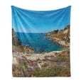 thumbnail image 1 of Sicily Soft Flannel Fleece Throw Blanket, Panoramic Shot of Paradise Sea Beach Cala Paradiso Nature Landscape Italy Holiday, Cozy Plush for Indoor and Outdoor Use, 50" x 70", Multicolor, by Ambesonne, 1 of 5