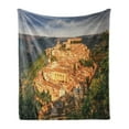 thumbnail image 1 of Sicily Soft Flannel Fleece Throw Blanket, Scenic View of Village Ragusa Ibla at Sunset Unique Old Architecture, Cozy Plush for Indoor and Outdoor Use, 50" x 60", Multicolor, by Ambesonne, 1 of 5
