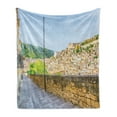thumbnail image 1 of Sicily Soft Flannel Fleece Throw Blanket, Stairway in Modica Overlooking at City Historic Architectural European, Cozy Plush for Indoor and Outdoor Use, 50" x 70", Multicolor, by Ambesonne, 1 of 6