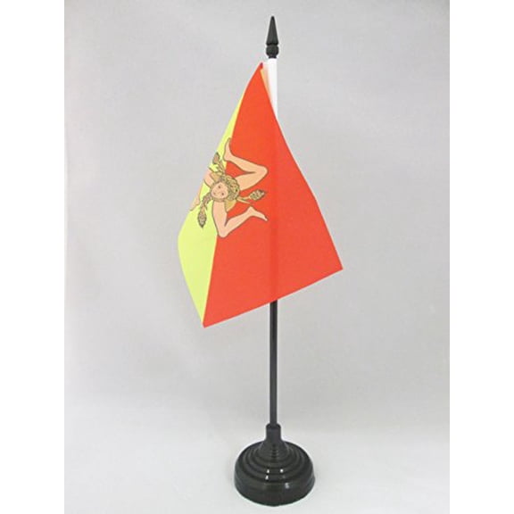 Sicily Table Flag 4'' x 6'' plastic stick and base